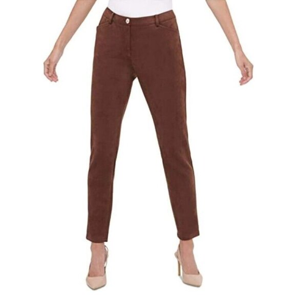 Tommy Hilfiger Womens Size 0 SLIM Leg BERKELEY Ankle Length Faux Suede Pants - Picture 1 of 2